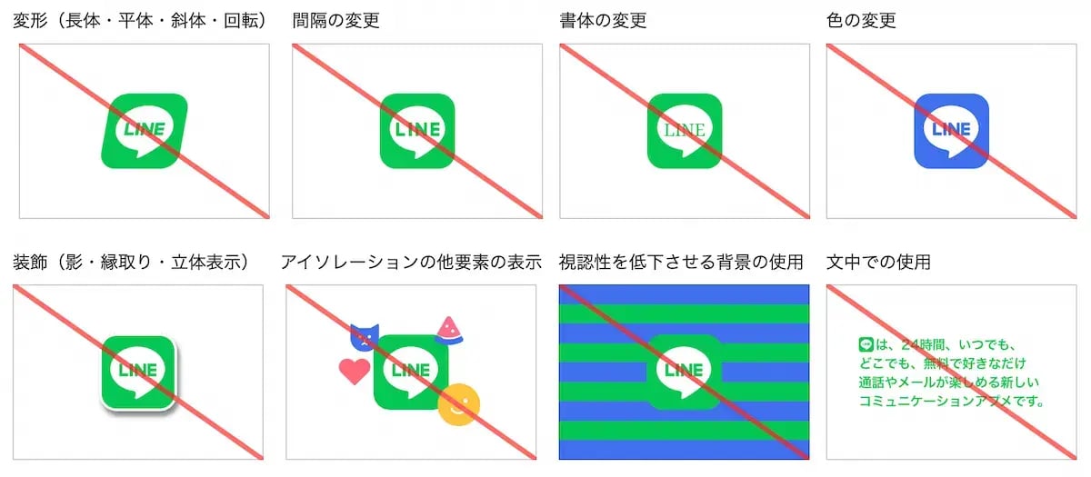 LINEアイコン使用の禁止事項