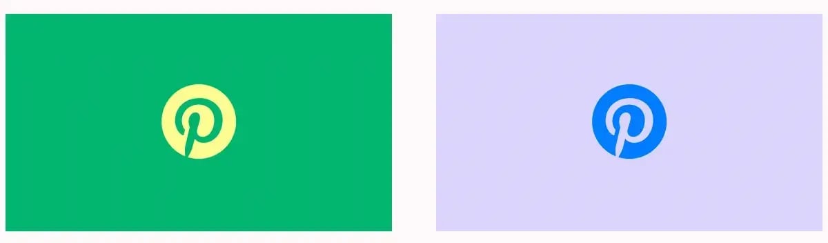 Pinterestロゴのカラー変更例