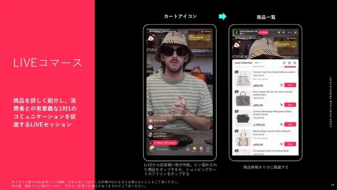 ライブ配信からの購買体験