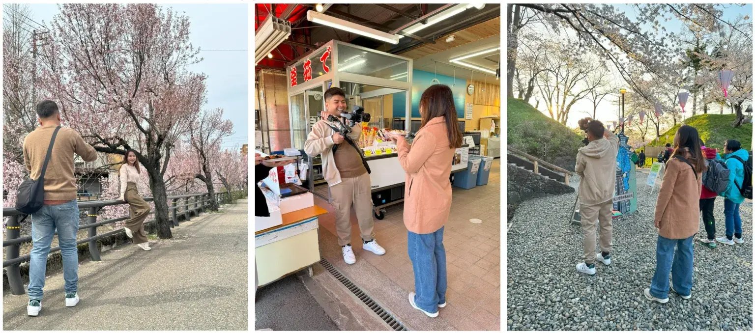 タイのインフルエンサーが撮影を行う様子