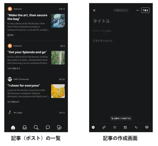 Substackの記事機能のイメージ