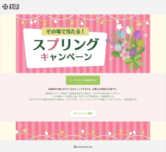 カスタムレイアウトのキャンペーン応募ページイメージ