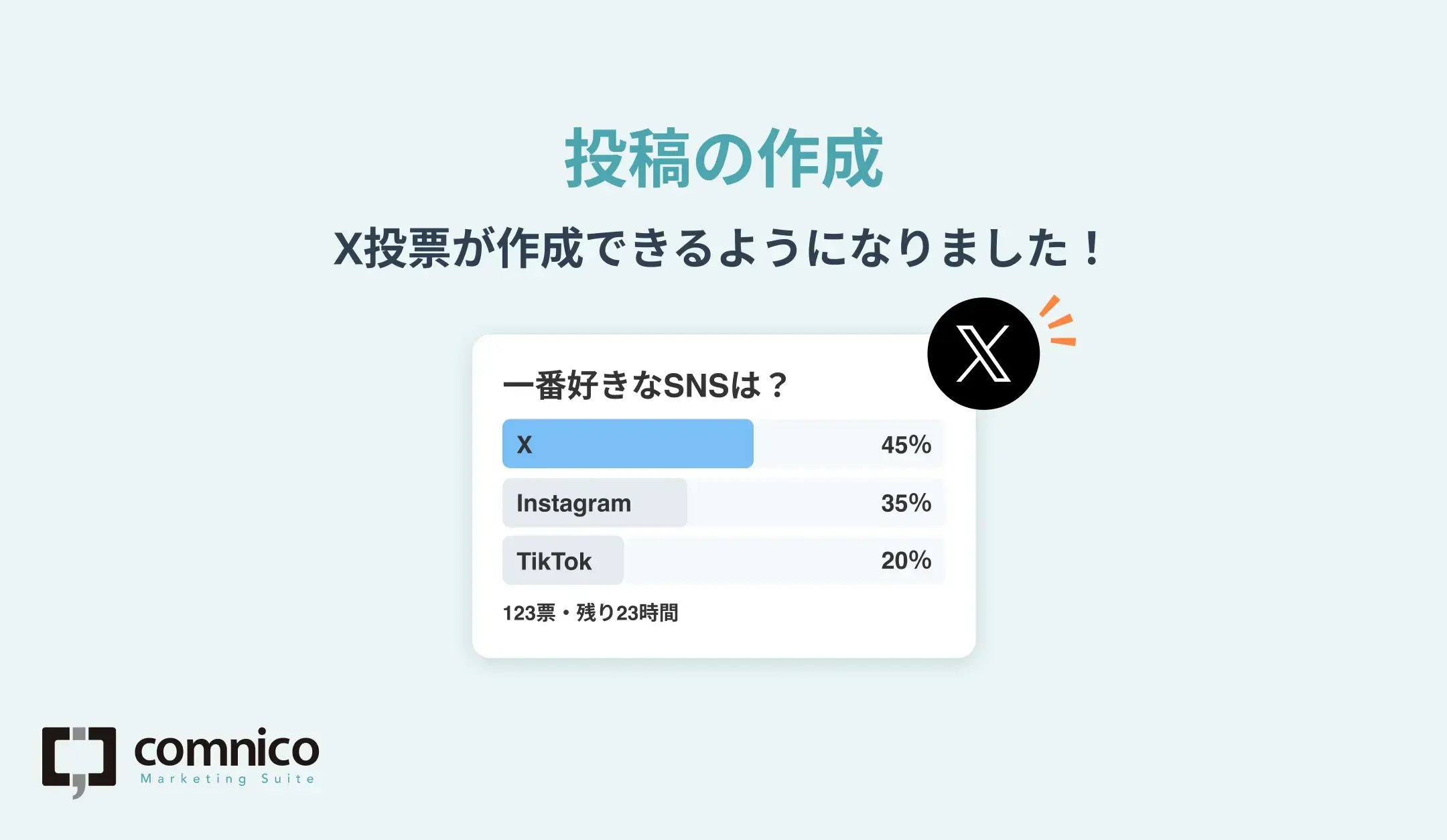 コムニコマーケティングスイートでX投稿が作成できるようになりました